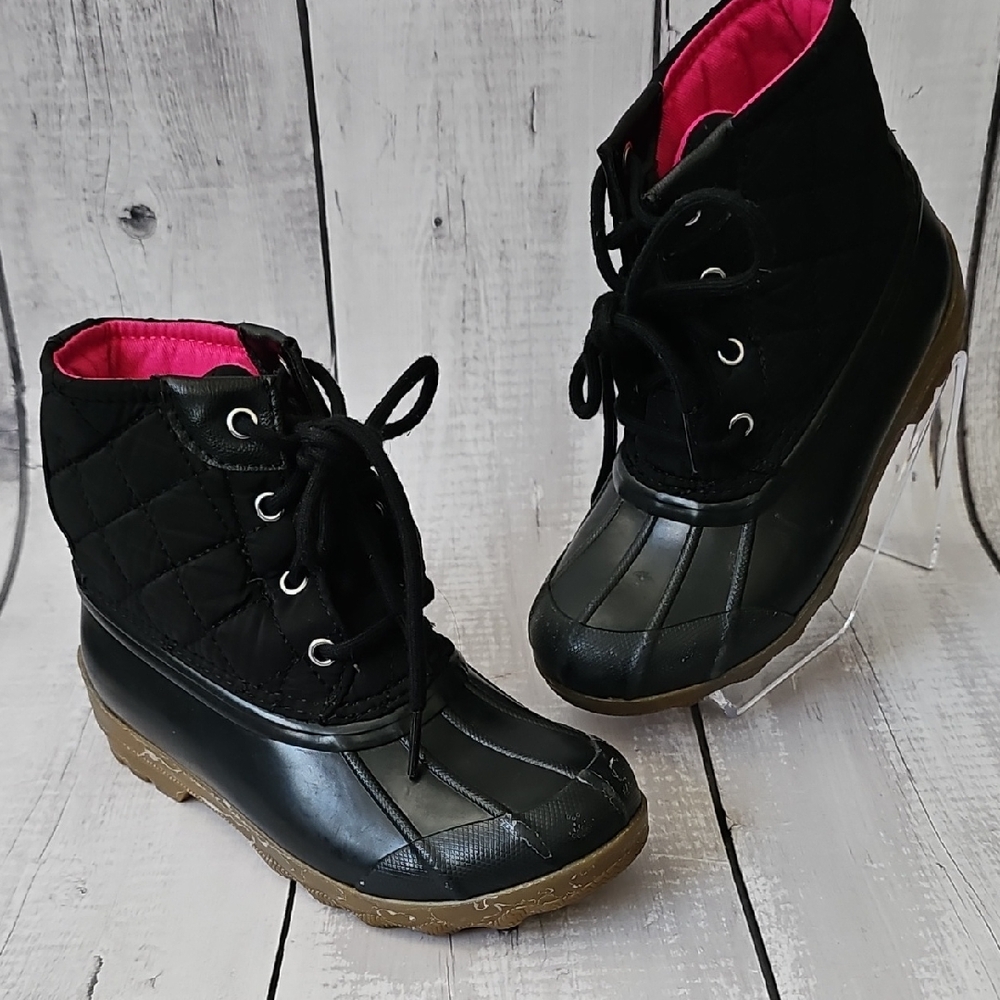 Sperry Black and Pink Kids Boots